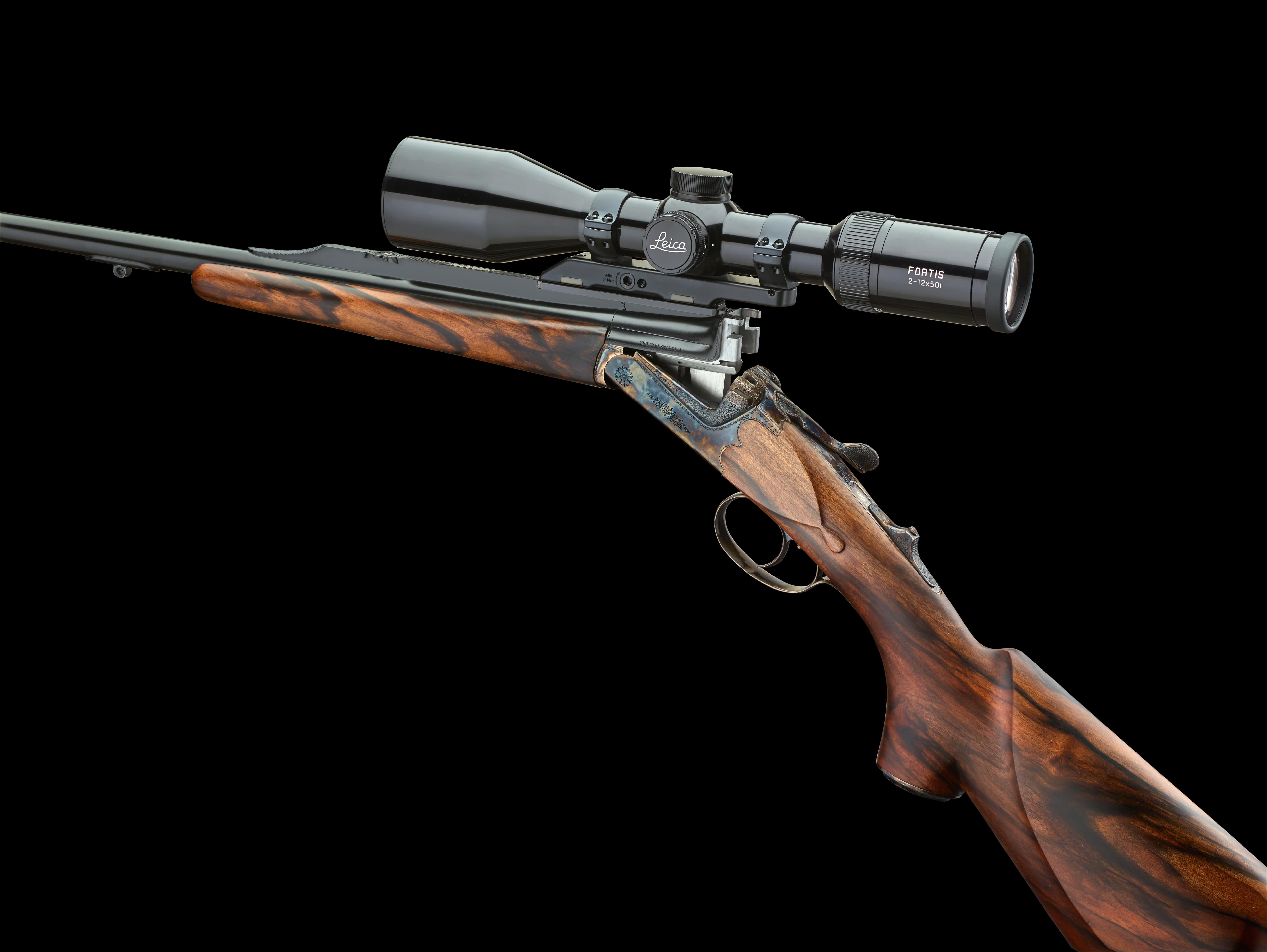 Il Fortis Glossy 2-12x50 montato su uno splendido Kipplauf di Giulio Bernardelli
